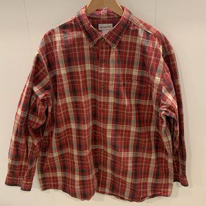 Men's Carhartt Plaid 2XL button down shirt red